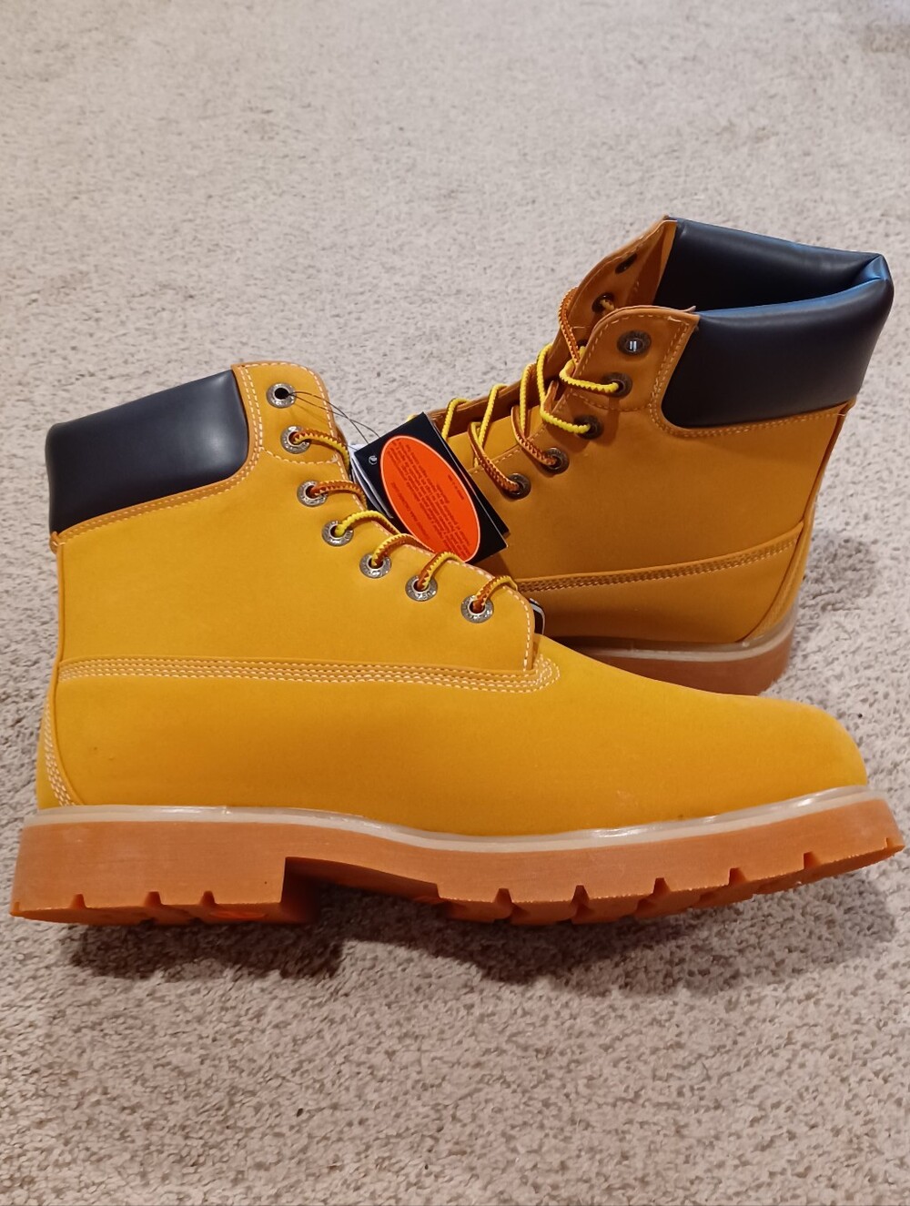 NWT Lugz Convoy Wheat Work-Style Boots - Honey Wheat Steel Toe Work Boot Size 12 - Picture 6 of 9